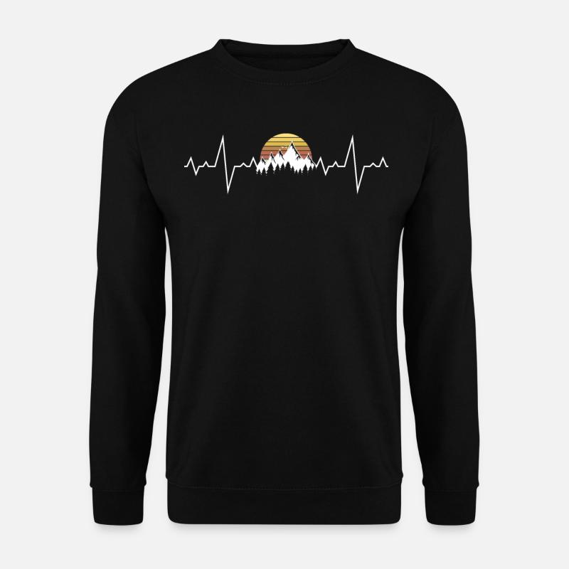 Hiking Heartbeat - Unisex Sweatshirt - black