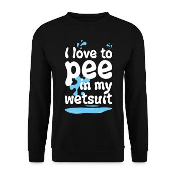 Diving divers i love to pee in my wetsuit idea - Unisex Sweatshirt - black - Front - Alina (178cm) & Michal (187cm)
