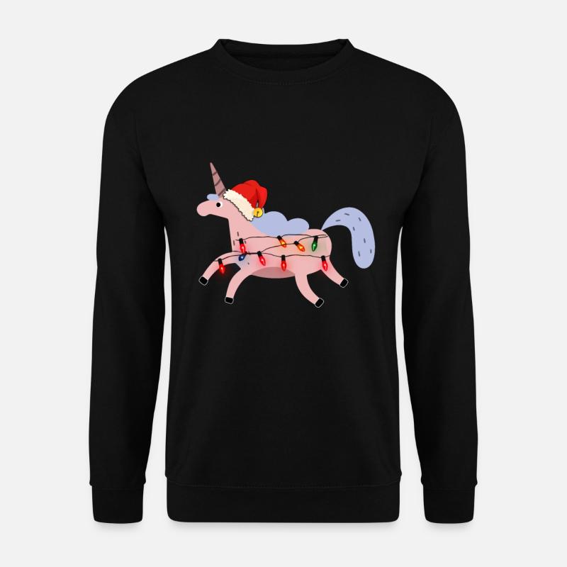Einhorn Ugly Christmas - Unisex Pullover - Schwarz