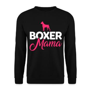 Boxer Hunde Mama Mutter Muttertag Geschenk - Unisex Pullover - Schwarz - Vorne - Alina (178cm) & Michal (187cm)