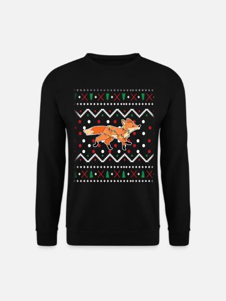Ugly Christmas Fuchs Geschenk für weihnachten - Unisex Pullover - Schwarz