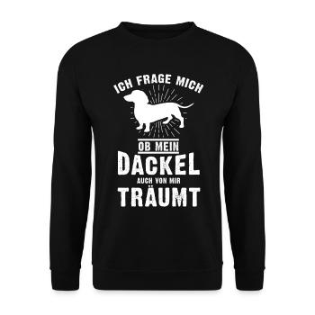 Dackel Kurzhaardackel Dackelliebhaber Lustige Sprü - Unisex Pullover - Schwarz - Vorne - Alina (178cm) & Michal (187cm)