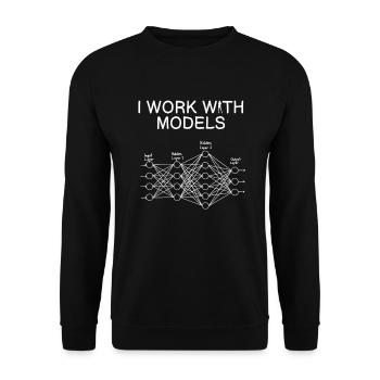 Funny Data Science Gift Net - Unisex Sweatshirt - black - Front - Alina (178cm) & Michal (187cm)