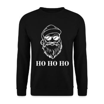 HO HO HO Santa Idée cadeau cool de Noël - Sweat-shirt Unisexe - noir - Devant - Alina (178cm) & Michal (187cm)