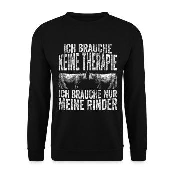 Rind Flüsterer Schottisches Hochlandrind Lustige S - Unisex Pullover - Schwarz - Vorne - Alina (178cm) & Michal (187cm)