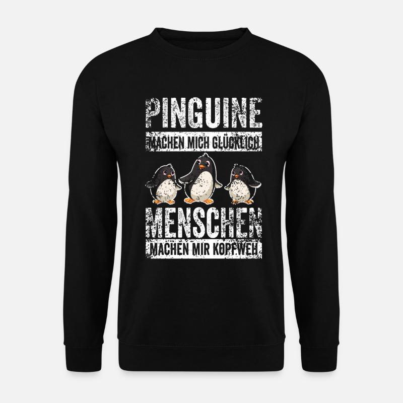 Pinguin Vofel Zootier Pinguinliebhaber Geschenk - Unisex Pullover - Schwarz