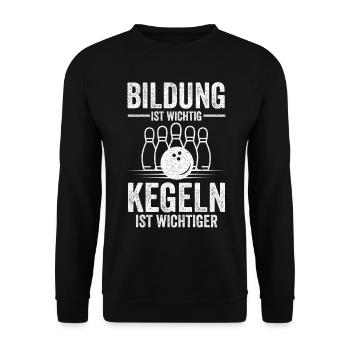 Kegeln Kegelbahn Kegelverein Geschenk - Unisex Pullover - Schwarz - Vorne - Alina (178cm) & Michal (187cm)