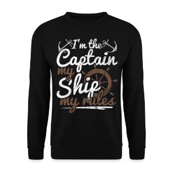 Segelboot Kapitän meer boot Skipper Regatta Ozean - Unisex Pullover - Schwarz - Vorne - Alina (178cm) & Michal (187cm)