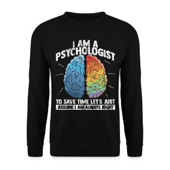 psychologist - Unisex Sweatshirt - black - Front - Alina (178cm) & Michal (187cm)