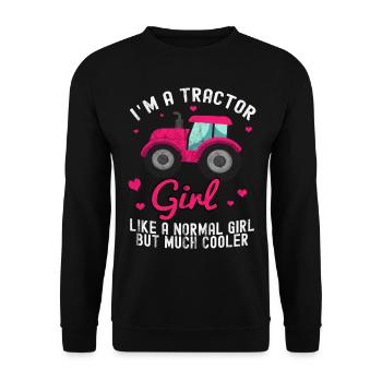 Tractor Trekker Farmer Agricultural Field Harvest Girl - Unisex Sweatshirt - black - Front - Alina (178cm) & Michal (187cm)