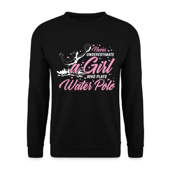 Wasserball Wasserballer Wassersport Geschenk - Unisex Pullover - Schwarz - Vorne - Alina (178cm) & Michal (187cm)
