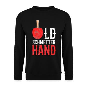 Old butterfly table tennis gift idea unisex - Unisex Sweatshirt - black - Front - Alina (178cm) & Michal (187cm)