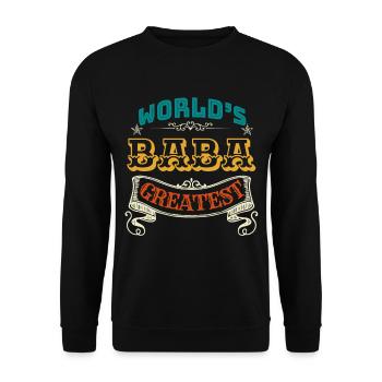 WORLDS GREATEST BABA - Unisex Sweatshirt - black - Front - Alina (178cm) & Michal (187cm)