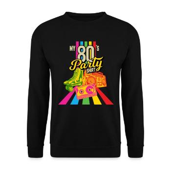 My 80's Party Shirt Retro Vaporwave 80's Gift - Unisex Sweatshirt - black - Front - Alina (178cm) & Michal (187cm)