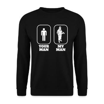 Cadeau pour petit ami pompier Girfriend pour elle - Sweat-shirt Unisexe - noir - Devant - Alina (178cm) & Michal (187cm)