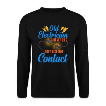 Electrician Electrical Engineer Gift Electronics Technician - Unisex Sweatshirt - black - Front - Alina (178cm) & Michal (187cm)