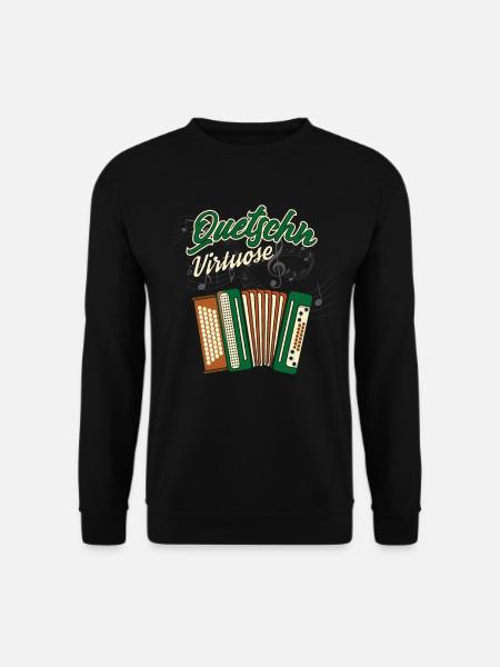 Quetschn Zugin Ziach Musik | Harmonika Akkordeon - Unisex Pullover - Schwarz