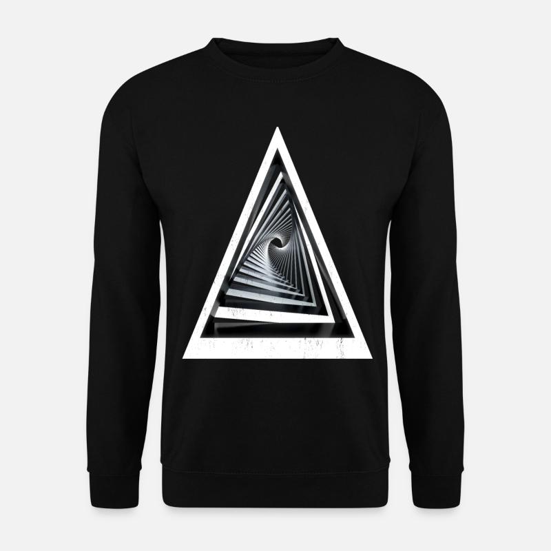 3D Dreiecke - 3D Effekt - Unisex Pullover - Schwarz