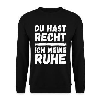 Du hast recht ich meine ruhe - Unisex Pullover - Schwarz - Vorne - Alina (178cm) & Michal (187cm)