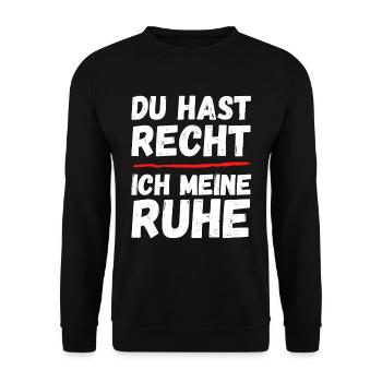 Du hast recht ich meine ruhe - Unisex Pullover - Schwarz - Vorne - Alina (178cm) & Michal (187cm)