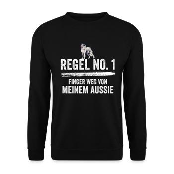 Australian Shepherd Hund Aussie Hundebesitzer Gesc - Unisex Pullover - Schwarz - Vorne - Alina (178cm) & Michal (187cm)