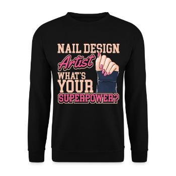 Nageldesign Kosmetik Nagelstudio Nagel - Unisex Pullover - Schwarz - Vorne - Alina (178cm) & Michal (187cm)