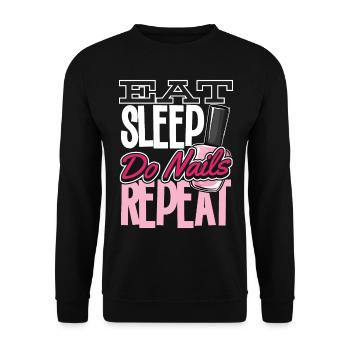 Mangez dormir, répétez les ongles - Sweat-shirt Unisexe - noir - Devant - Alina (178cm) & Michal (187cm)
