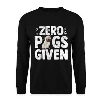 Mops Selbstbewusst Pug Hund Möpse Mischling Welpen - Unisex Pullover - Schwarz - Vorne - Alina (178cm) & Michal (187cm)