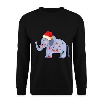 Elefante feo navidad - Sudadera unisex - negro - delante - Alina (178cm) & Michal (187cm)