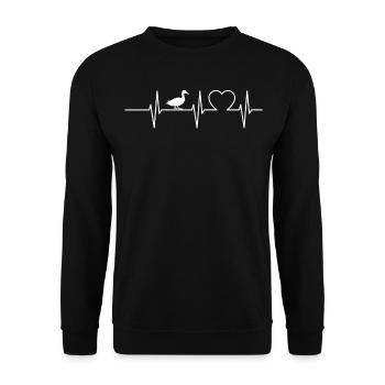 Canards Heartbeat Duck Holder Pulse Duckling Gift - Sweat-shirt Unisexe - noir - Devant - Alina (178cm) & Michal (187cm)