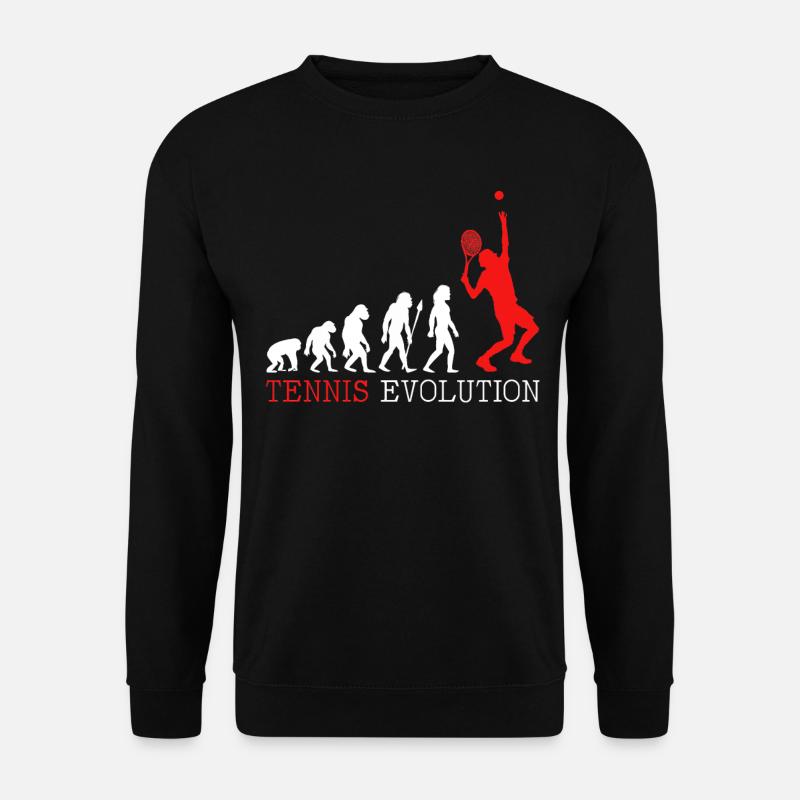 Tennisspieler Evolution Tennis Geschenk Tennisfan - Unisex Pullover - Schwarz