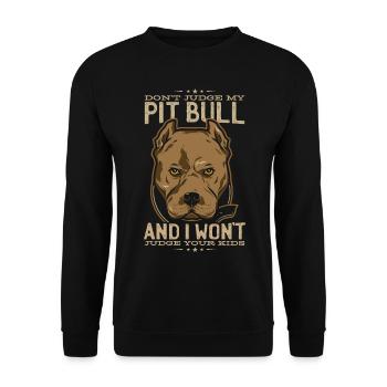 Pitbull Pitbull Dogs Vêtements Pitbull - Sweat-shirt Unisexe - noir - Devant - Alina (178cm) & Michal (187cm)