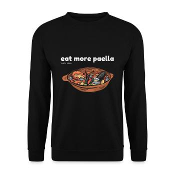 Manger plus de paella Espagne Valencia food pan de riz - Sweat-shirt Unisexe - noir - Devant - Alina (178cm) & Michal (187cm)