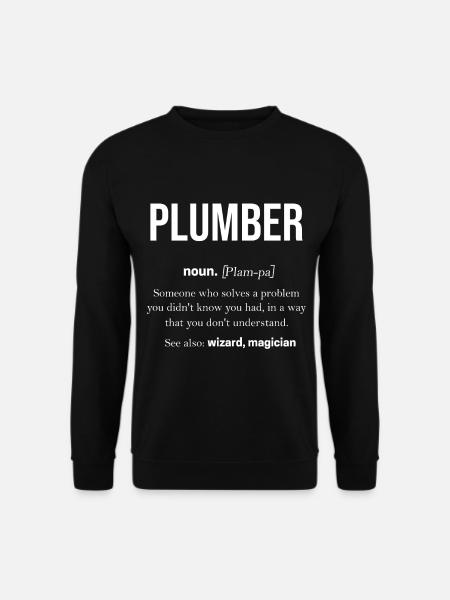Klempner Sanitär Arbeit Rohr Geschenk - Unisex Pullover - Schwarz