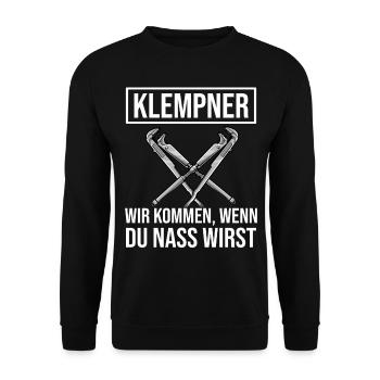 Klempner - Unisex Pullover - Schwarz - Vorne - Alina (178cm) & Michal (187cm)