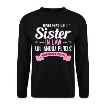 Cadeau de beau-frère de la famille fière de son gendre - Sweat-shirt Unisexe - noir - Devant - Alina (178cm) & Michal (187cm)