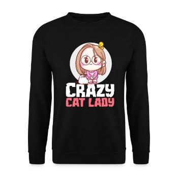 Dame de chat fou - Sweat-shirt Unisexe - noir - Devant - Alina (178cm) & Michal (187cm)