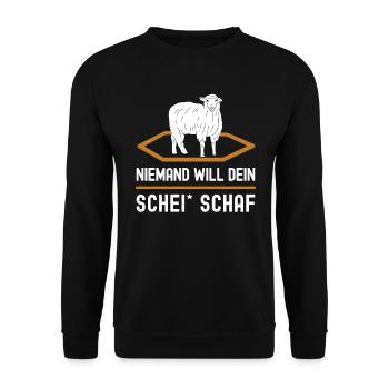 Siedler Schaf Brettspiel Freunde Geschenk - Unisex Pullover - Schwarz - Vorne - Alina (178cm) & Michal (187cm)