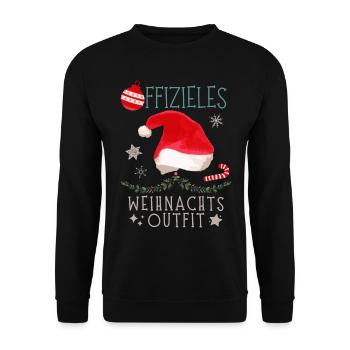 Offizielles Weihnachts Outfit Weihnachten Geschenk - Unisex Pullover - Schwarz - Vorne - Alina (178cm) & Michal (187cm)