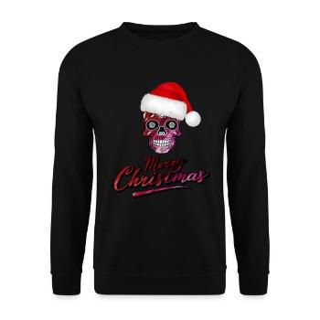 Skull in Christmas design - Unisex Sweatshirt - black - Front - Alina (178cm) & Michal (187cm)