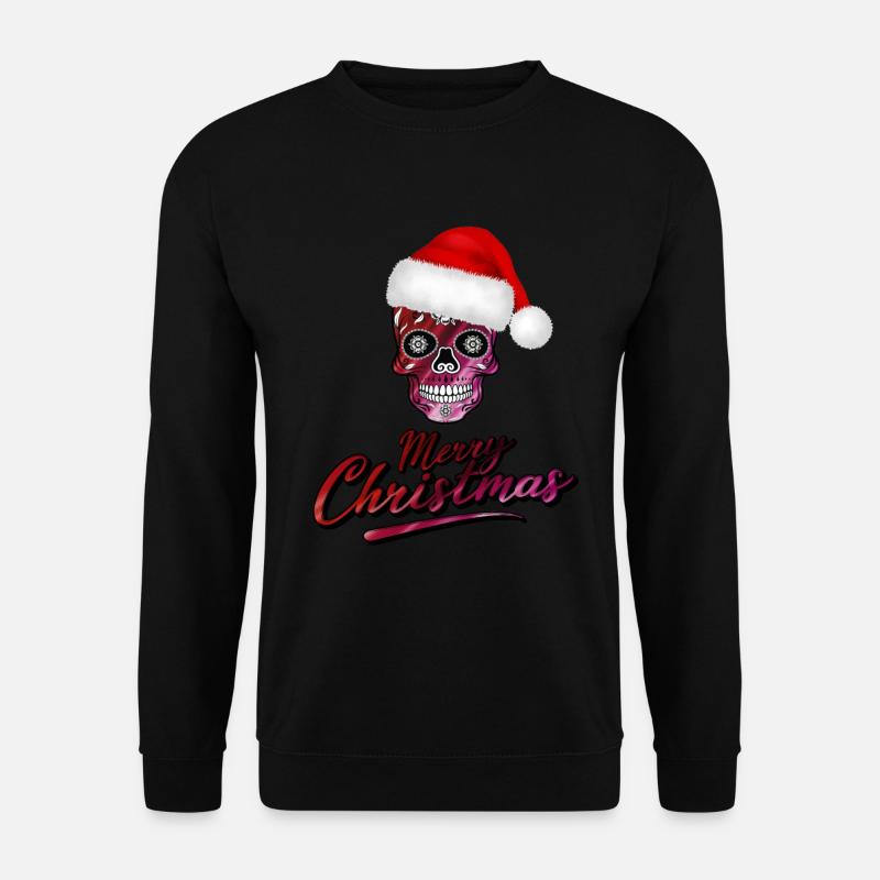 Skull in Christmas design - Unisex Sweatshirt - black