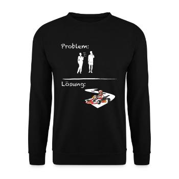 Problemlösung Kartsport Go Kart - Unisex Pullover - Schwarz - Vorne - Alina (178cm) & Michal (187cm)