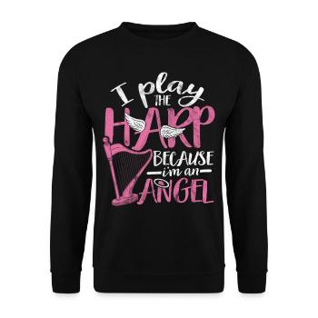 harp - Unisex Sweatshirt - black - Front - Alina (178cm) & Michal (187cm)