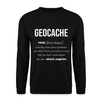 Geocache GPS Outdoor Lost place cadeau - Sweat-shirt Unisexe - noir - Devant - Alina (178cm) & Michal (187cm)