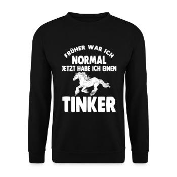 Tinker Reiterin Pferd Reitsport Reitverein Geschen - Unisex Pullover - Schwarz - Vorne - Alina (178cm) & Michal (187cm)
