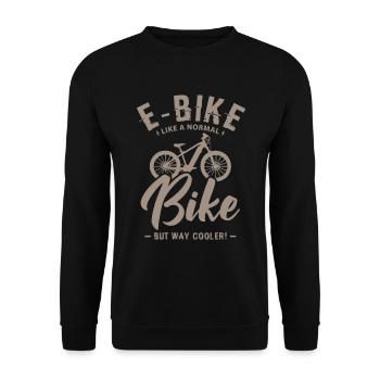 ebike ebiker Geschenke für einen ebike Fan - Unisex Pullover - Schwarz - Vorne - Alina (178cm) & Michal (187cm)