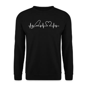 Budgie Heartbeat Budgie Owner Pul - Unisex Sweatshirt - black - Front - Alina (178cm) & Michal (187cm)