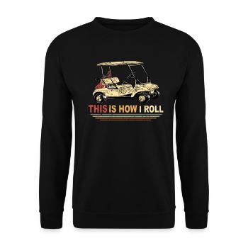 Golf Buggy Golf Cart Golf Car Golf Course Car - Unisex Sweatshirt - black - Front - Alina (178cm) & Michal (187cm)