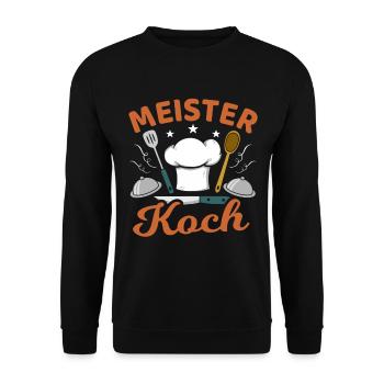 Meisterkoch Sternekoch Koch Kochen - Unisex Pullover - Schwarz - Vorne - Alina (178cm) & Michal (187cm)