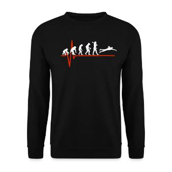 Swimming Heartbeat - EVOLUTION OF SWIMMING - Unisex Sweatshirt - black - Front - Alina (178cm) & Michal (187cm)